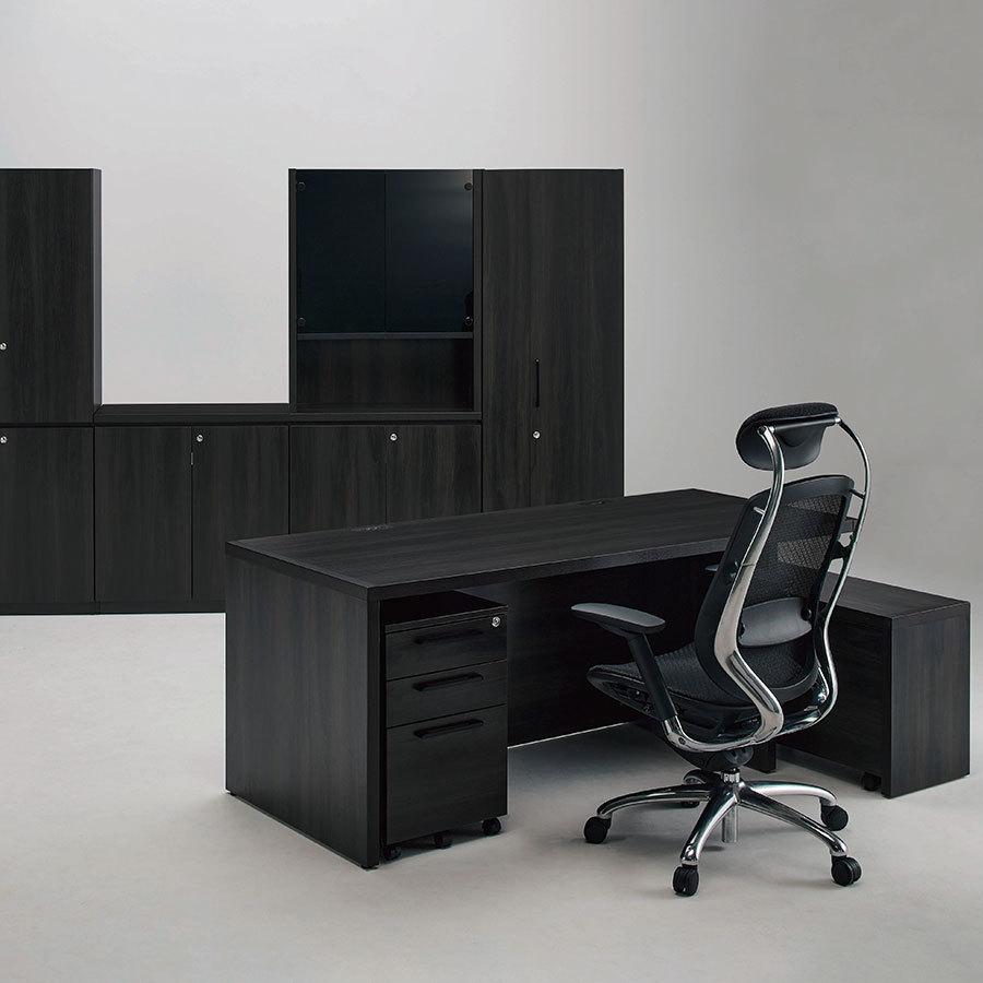 年中無休】 マネージメントデスク ダークブラウン色 幅1500 奥行750 高