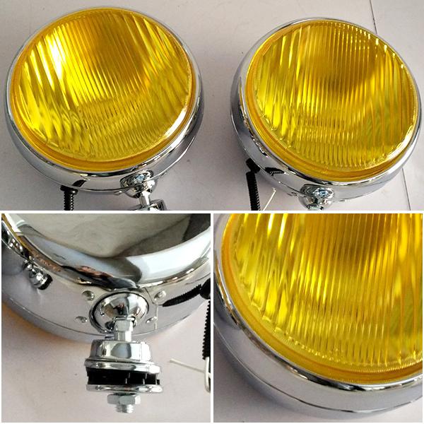 フォグランプ 汎用 黄色 車 後付け ハロゲン 70W 24V イエロー