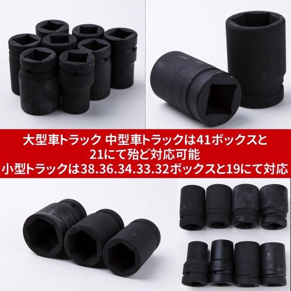 エアー インパクトレンチ ソケットセット 8pcs セット 19-41mm 1インチ