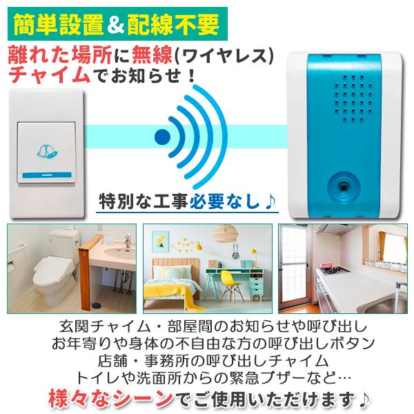 ドアホン 呼び鈴 ワイヤレス チャイム スピーカー コードレス 受信機