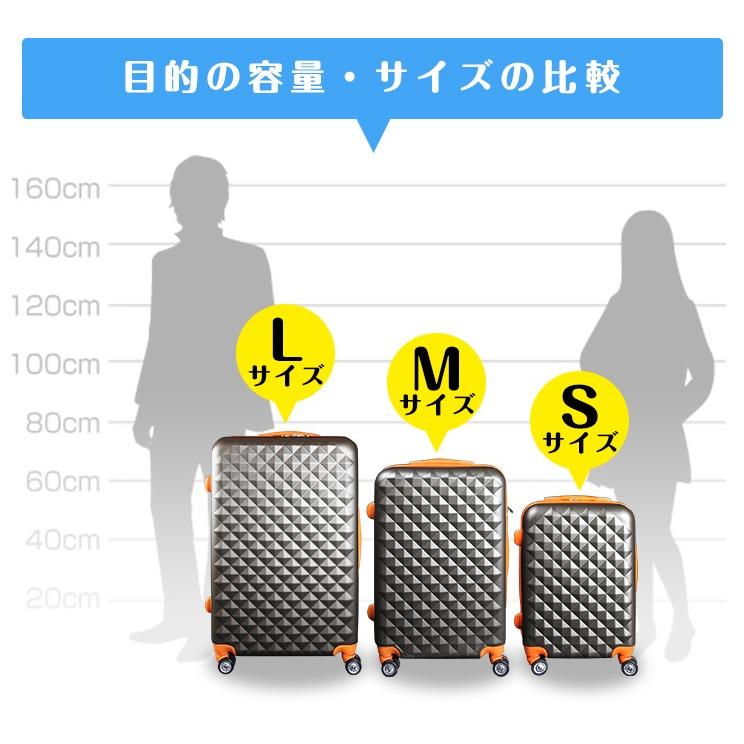 スーツケース Mサイズ 63L キャリーケース 中型 大容量 4-6日用