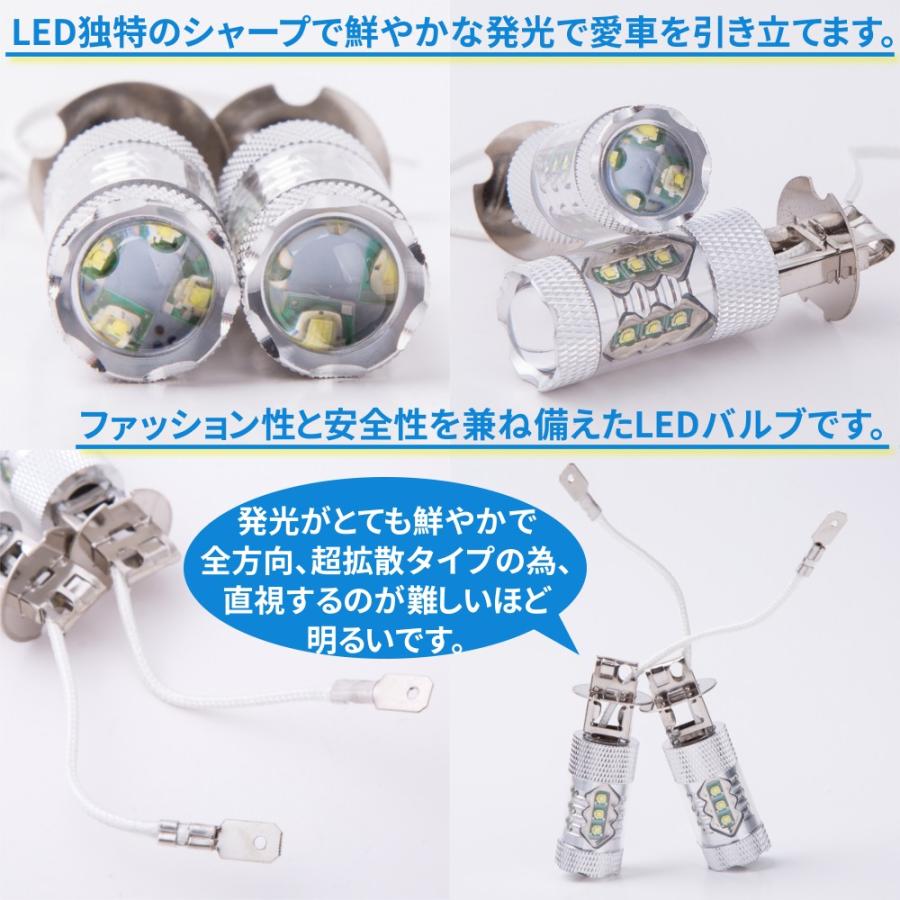 H3 LED フォグランプ 12V 24V 爆光 80W 2個 セット ライト トラック ヘッドライト カスタム ドレスアップ パーツ ホワイト 白｜price-value-com｜02