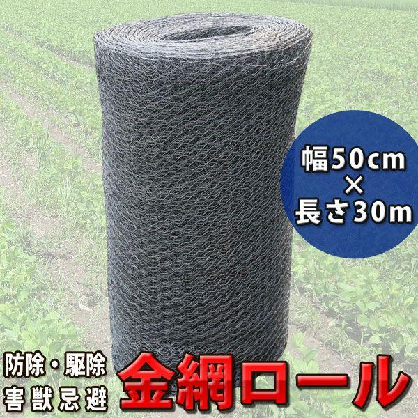 金網ロール 農業 園芸 幅 50cm × 30m 亀甲金網 金網 メッシュ フェンス