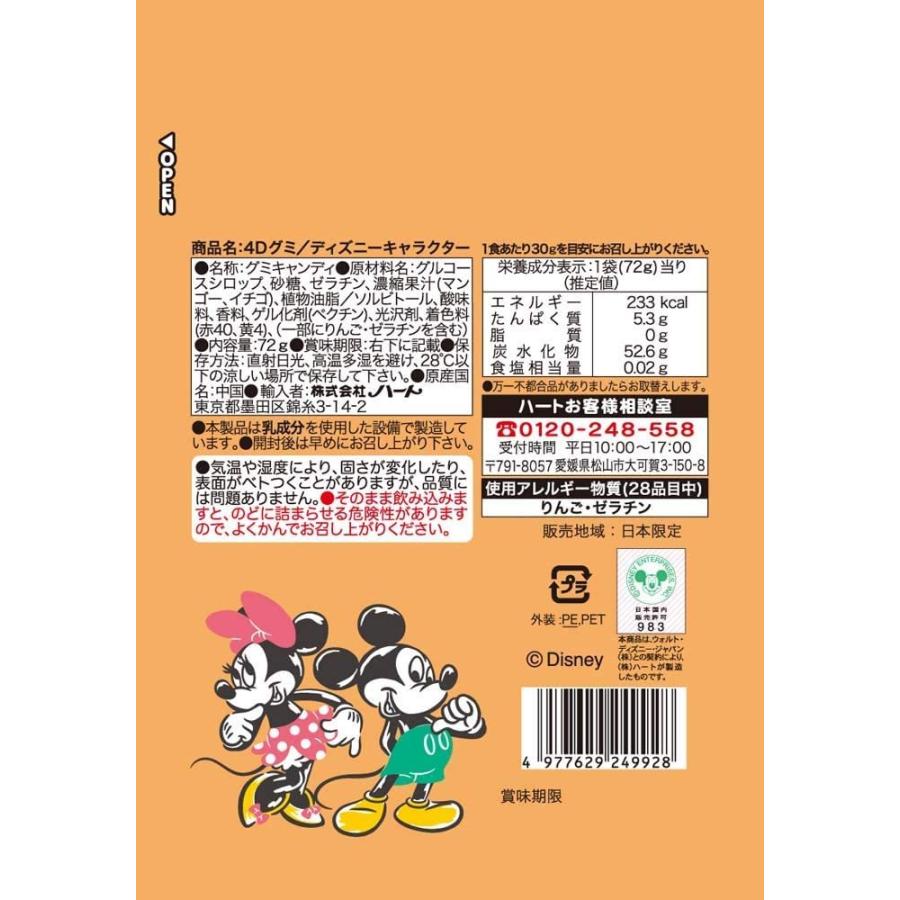 ハート 春夏新作 4dグミ ディズニーキャラクター 食玩 ミニー グミ ミッキー 内容量72g
