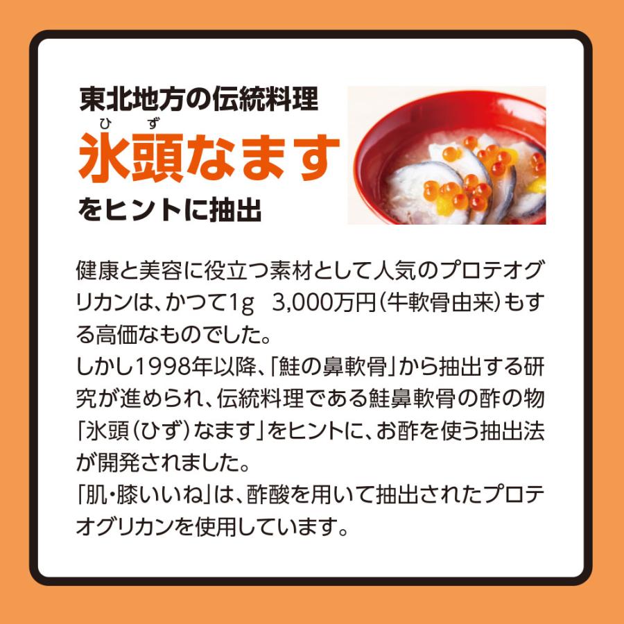 肌弾力の維持 ひざの曲げ伸ばしをサポート 肌・膝いいね 機能性表示食品  30粒30日分 3個組 新登場 送料無料 プロテオグリカン配合 サケコラーゲン 美容 関節｜pricept｜07