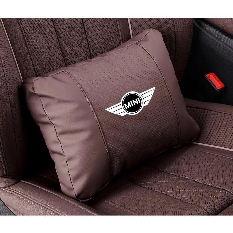 ミニ BMW MINI モカブラウン ネックパッド 腰クッション 車用 背もたれ 