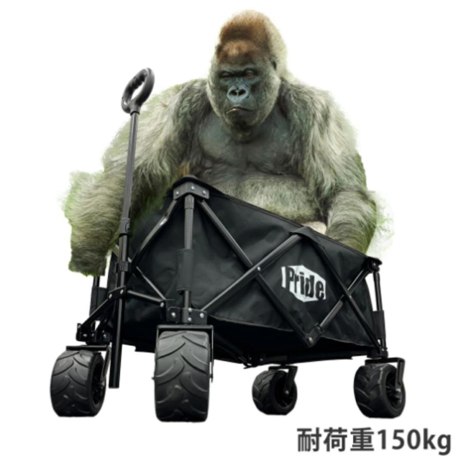 キャリーワゴン キャンプ アウトドア  折りたたみ 極太タイヤ タイヤ太い ノーパンクタイヤ コンパクト収納 大型タイヤ キャリーカート 黒 トッパー付き |  | 12
