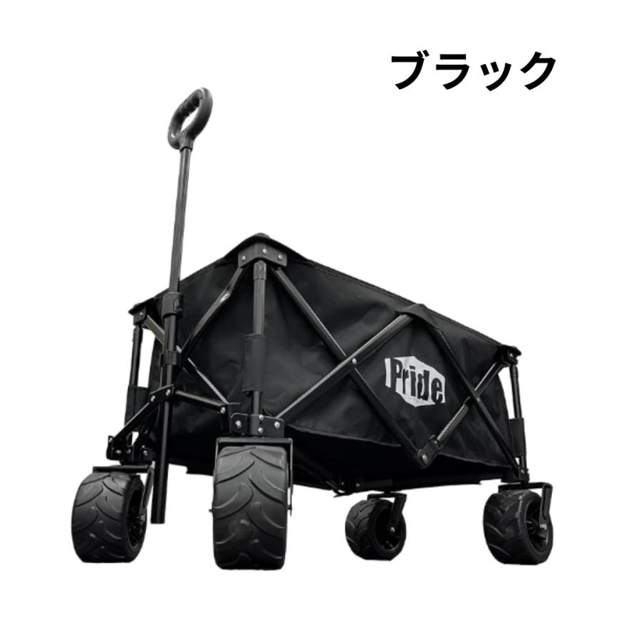 キャリーワゴン キャンプ アウトドア  折りたたみ 極太タイヤ タイヤ太い ノーパンクタイヤ コンパクト収納 大型タイヤ キャリーカート 黒 トッパー付き |  | 18