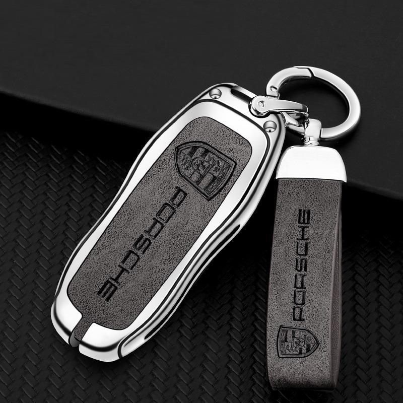 純正 Porsche ポルシェ レザーキーケース グレー 純正 Porsche ポルシェ レザーキーケース グレー