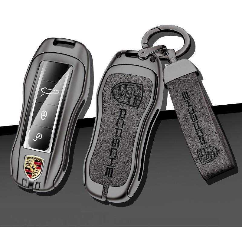 ポルシェ PORSCHE 深錆色/グレー キーケース キーホルダー付き 高級