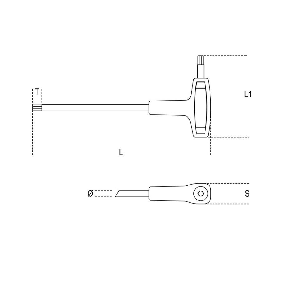 BETA ベータ T型ヘックスレンチ 96T-AS 1/4  (型番:000960676) | Beta（工具） | 01