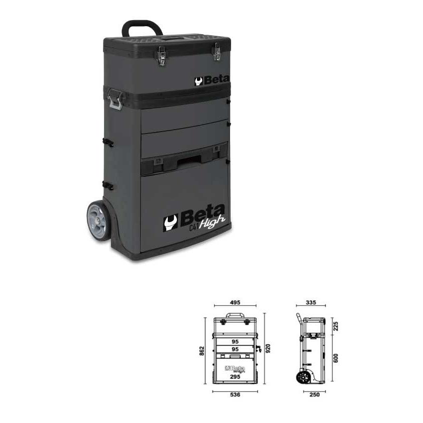 BETA ベータ モバイルツールトローリー 灰 C41H-G  (型番:041000010) | Beta（工具）
