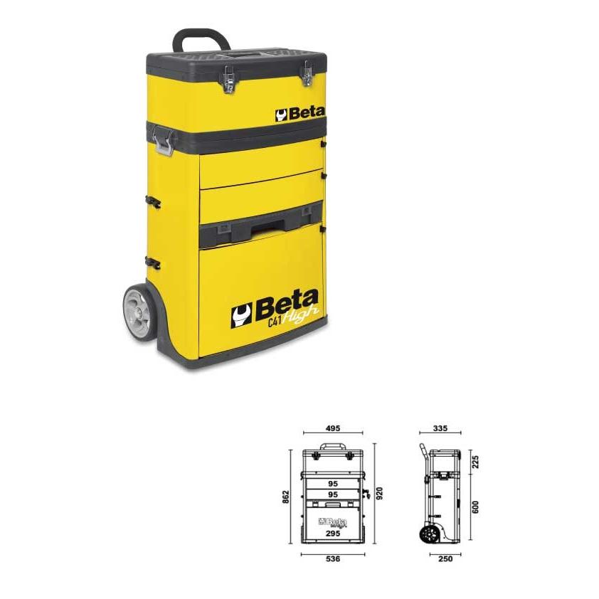 BETA ベータ モバイルツールトローリー 黄 C41H-Y  (型番:041000012) | Beta（工具）