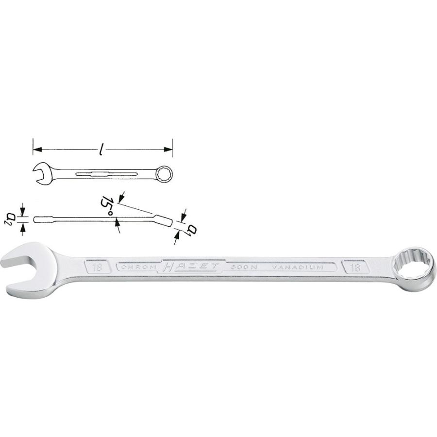 HAZET ハゼット コンビネーションレンチ 梨地 600N-21 21x21mm  (型番:896023141)｜primarytool