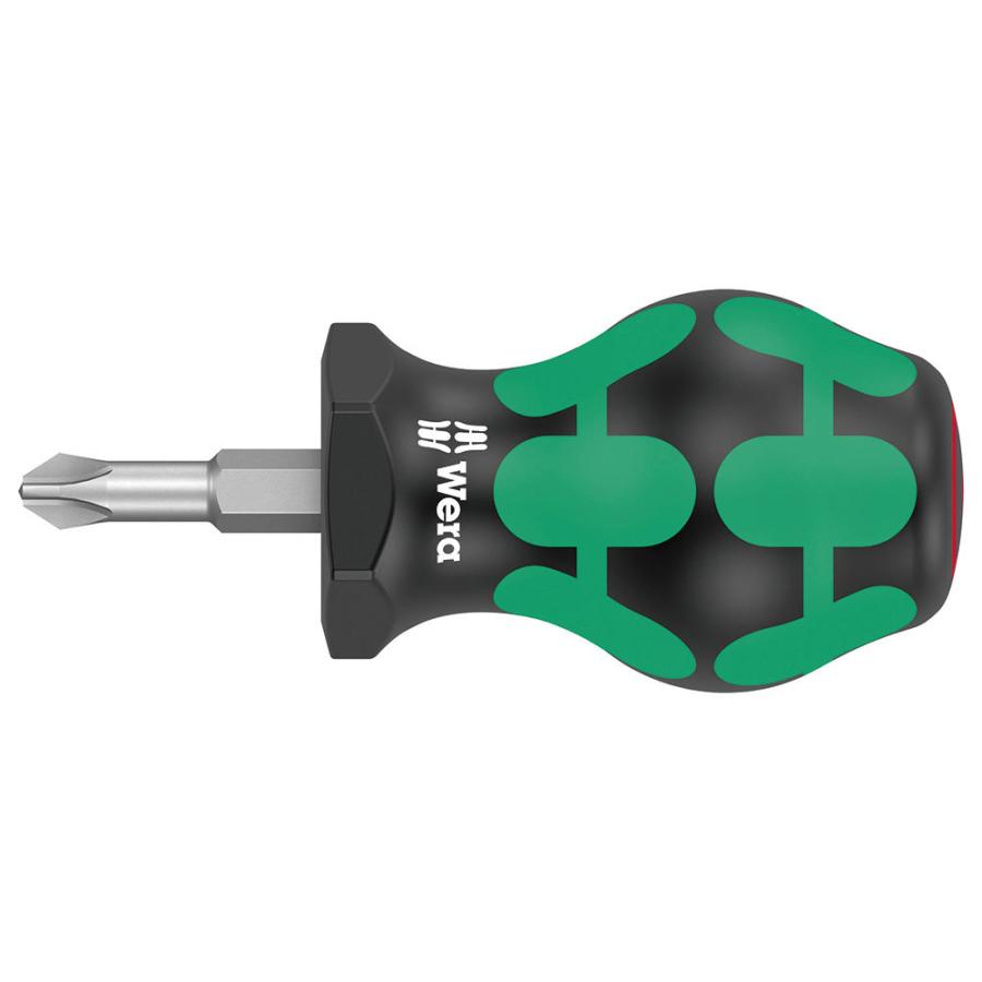 WERA ヴェラ スタビードライバー 350 Stubby PH 2 x 25 mm プラス2番 25mm (型番:05008851001)｜primarytool