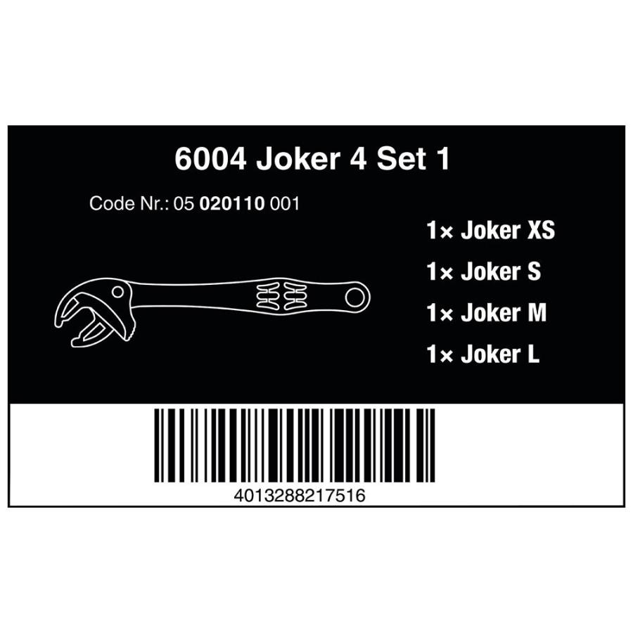 Wera WERA ヴェラ 自動調整モンキーレンチ 6004 Joker 4set Wera WERA ヴェラ 自動調整モンキーレンチ 6004 Joker 4set