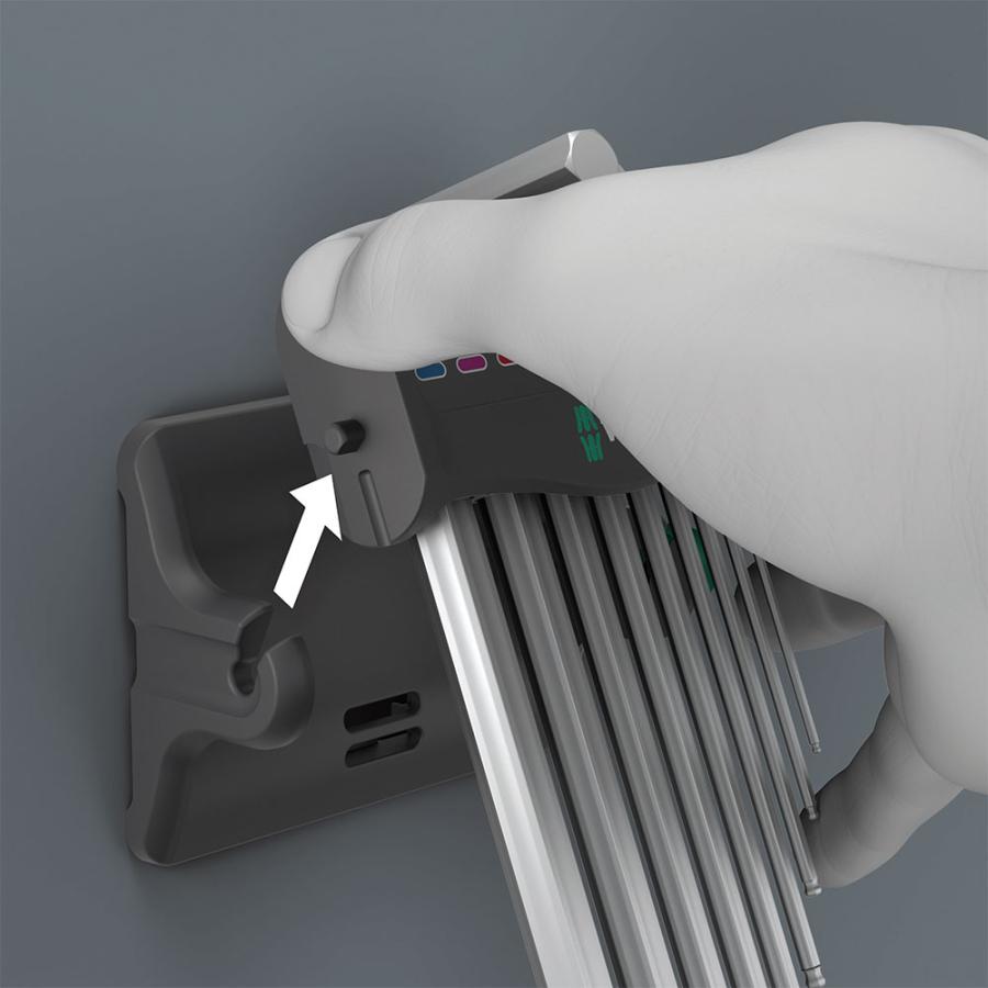 WERA ヴェラ 950PKL レンチホルダー付き ロング六角レンチセット メッキ仕上げ 950/9 Hex-Plus 8 (型番:05022102001) | Wera | 03