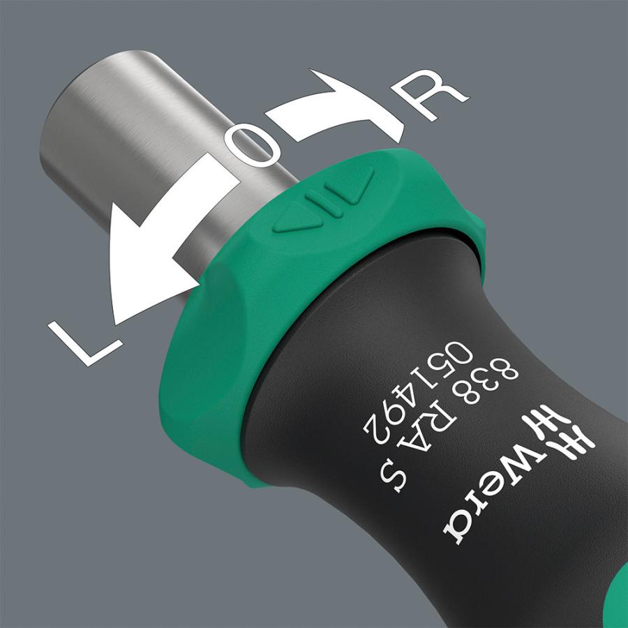 WERA ヴェラ クラフトフォーム コンパクト 838 RA S ビットハンドル 838 RA S Bitholding screwdriver 1/4dr (型番:05051492001)｜primarytool｜06