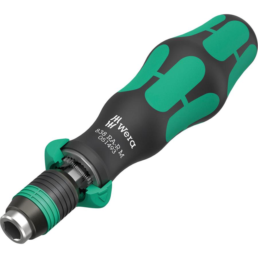 WERA ヴェラ クラフトフォーム コンパクト 838 RA R ラチェットビットハンドル 838 RA-R M Bitholding screwdriver 1/4dr (型番:05051493001)｜primarytool｜03