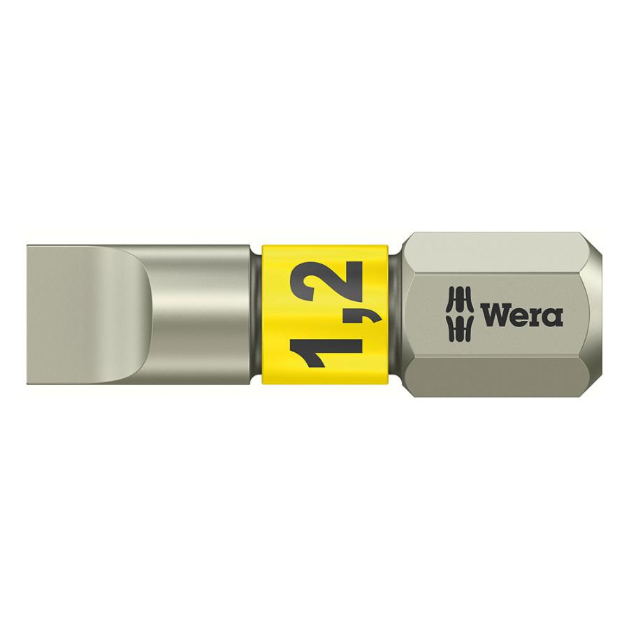WERA ヴェラ ステンレスマイナスビット 3800/1 TS 1.2ｘ6.5(刃厚ｘ刃幅) 25mm (型番:05071002001) | Wera