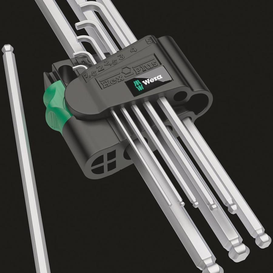 Wera（ヴェラ） L型 六角レンチセット 9本組 先端ショート メッキ