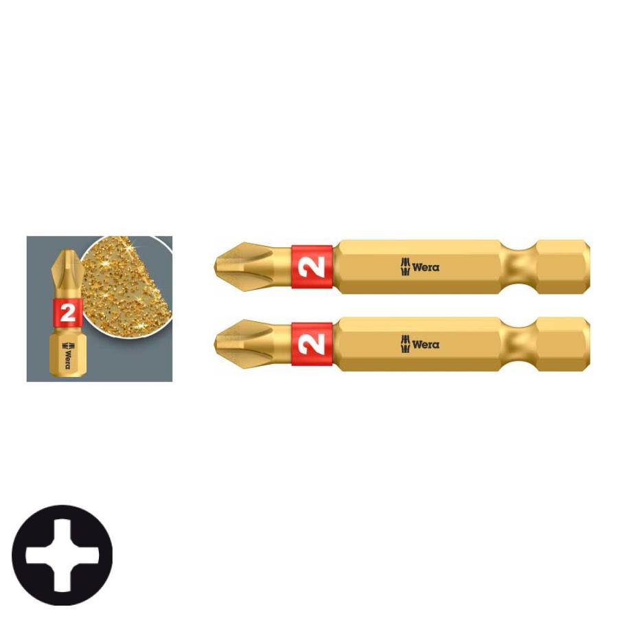 WERA ヴェラ ダイヤモンドビット(２ｘ５０) 2本組 8514BDC250x2/2S (型番:5000024) | Wera