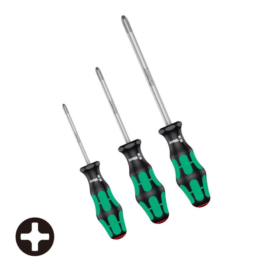 WERA ヴェラ レーザーチップドライバープラス 3本組 350PH/3S (型番:5000031) | Wera
