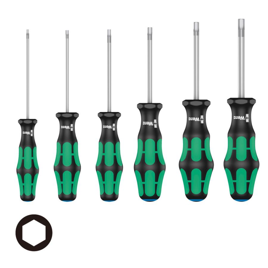 WERA ヴェラ 354 六角ドライバー 6本組 354 2,2.5,3,4,5,6/S6  (型番:5000105) | Wera