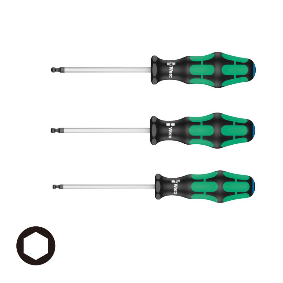WERA ヴェラ 352 ボールポイント六角ドライバー 3本組 352 3,4,5/S3  (型番:5000107) | Wera