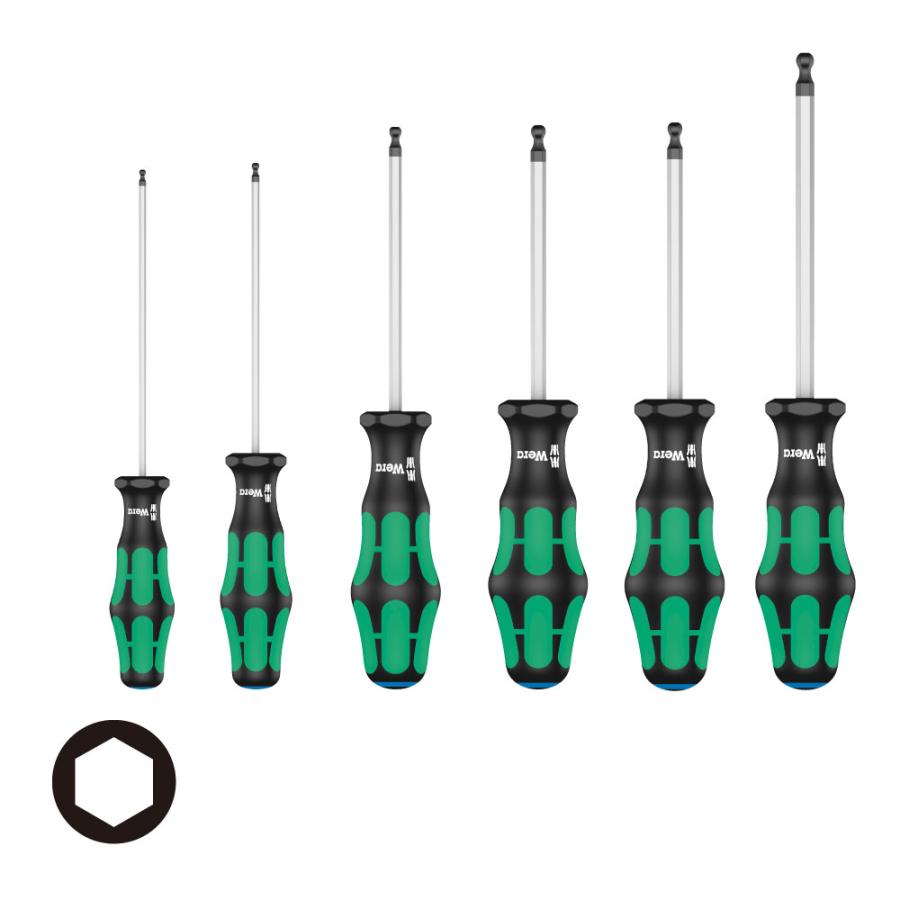 WERA ヴェラ 352 ボールポイント六角ドライバー 6本組 352 2,2,5,3,4,5,6/S6  (型番:5000109) | Wera