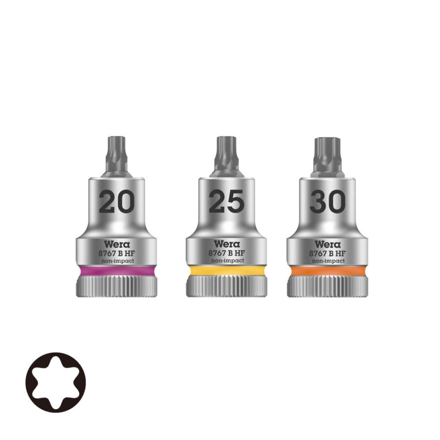 WERA ヴェラ 3/8dr トルクスホールディングファンクションソケット 3本組 8767 B HF T20,25,30/S3  (型番:5000153) | Wera