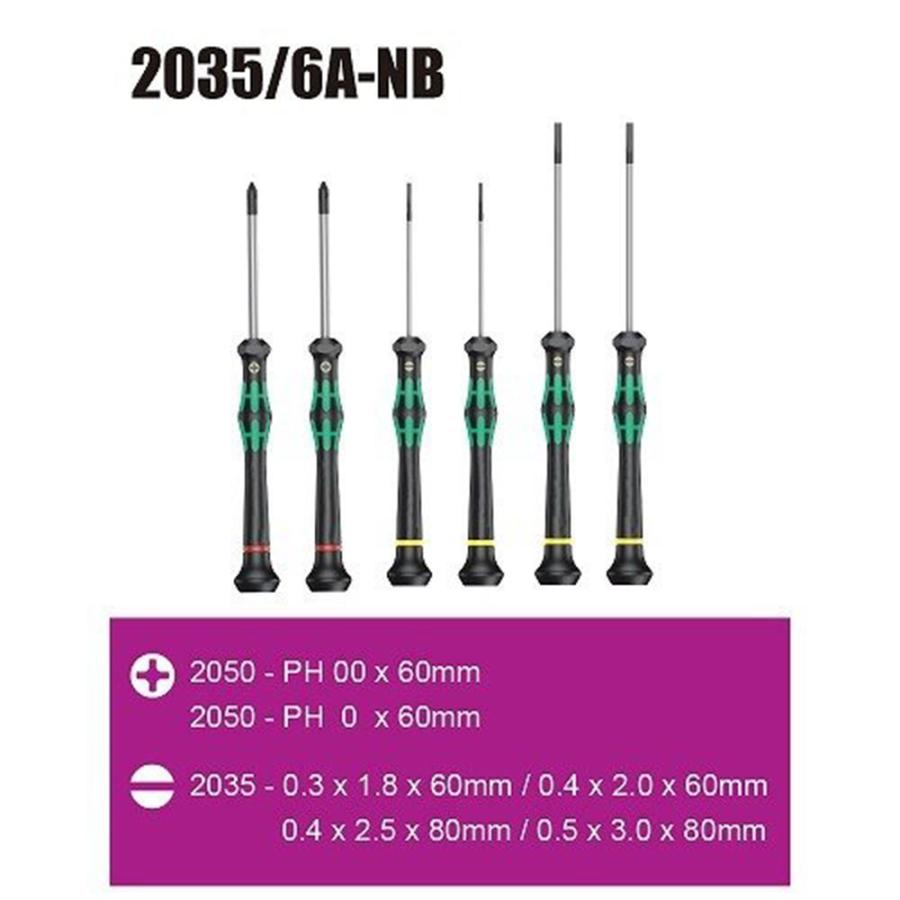 WERA ヴェラ 精密ドライバーセット 2035/6A-NB ラック/箱無し 2035/6A-NB (型番:WE5000182) | Wera