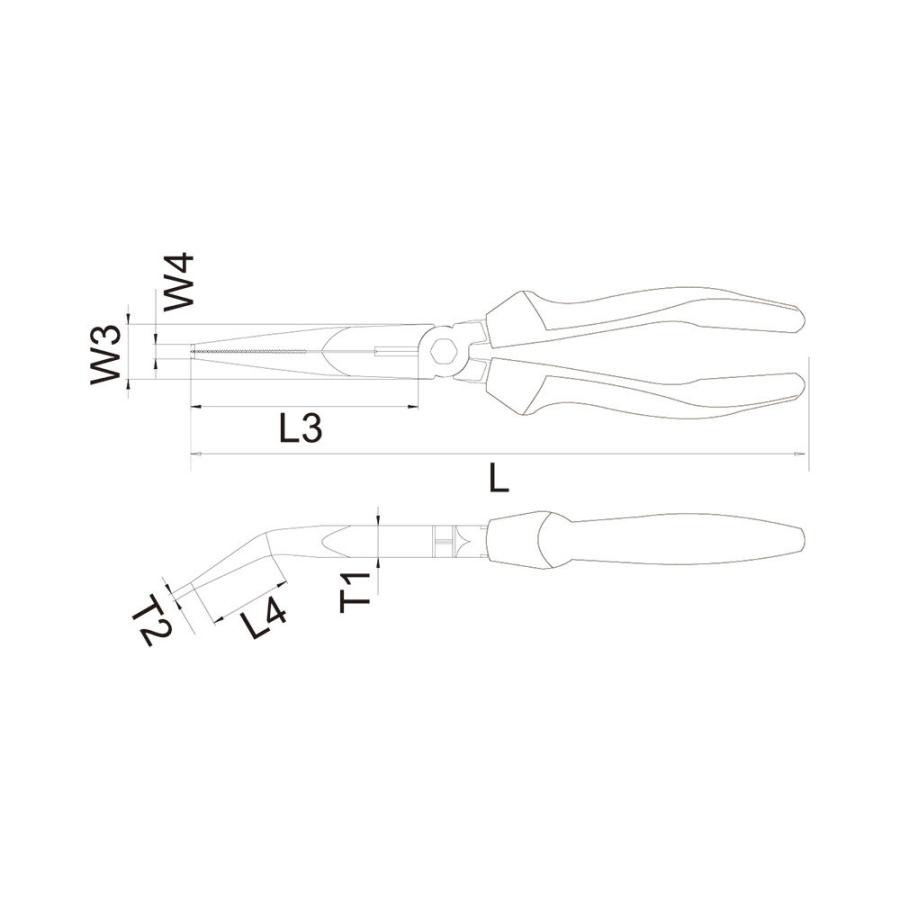 WILL ウィル ラジオ先曲がりペンチ 36/160 L3:55mm   W3:18mm W4:4mm T1:10mm t2:4mm 切断能力 :銅線:2.5mm 硬線:1.6mm (全長) 160mm (型番:3106436) | WiLL | 01