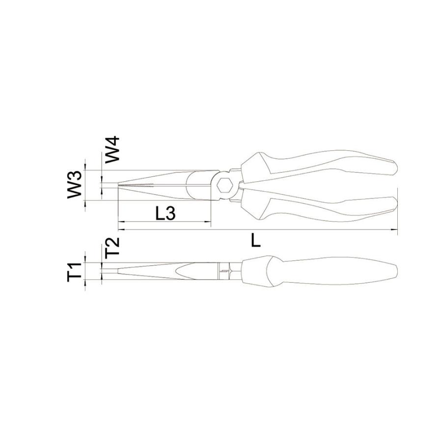 WILL ウィル ラジオペンチ 35/200BL L3:80mm   W3:20mm W4:5mm T1:11mm t2:4.5mm 切断能力 :銅線:2.8mm 硬線:1.8mm (全長) 200mm (型番:3107372) | WiLL | 01