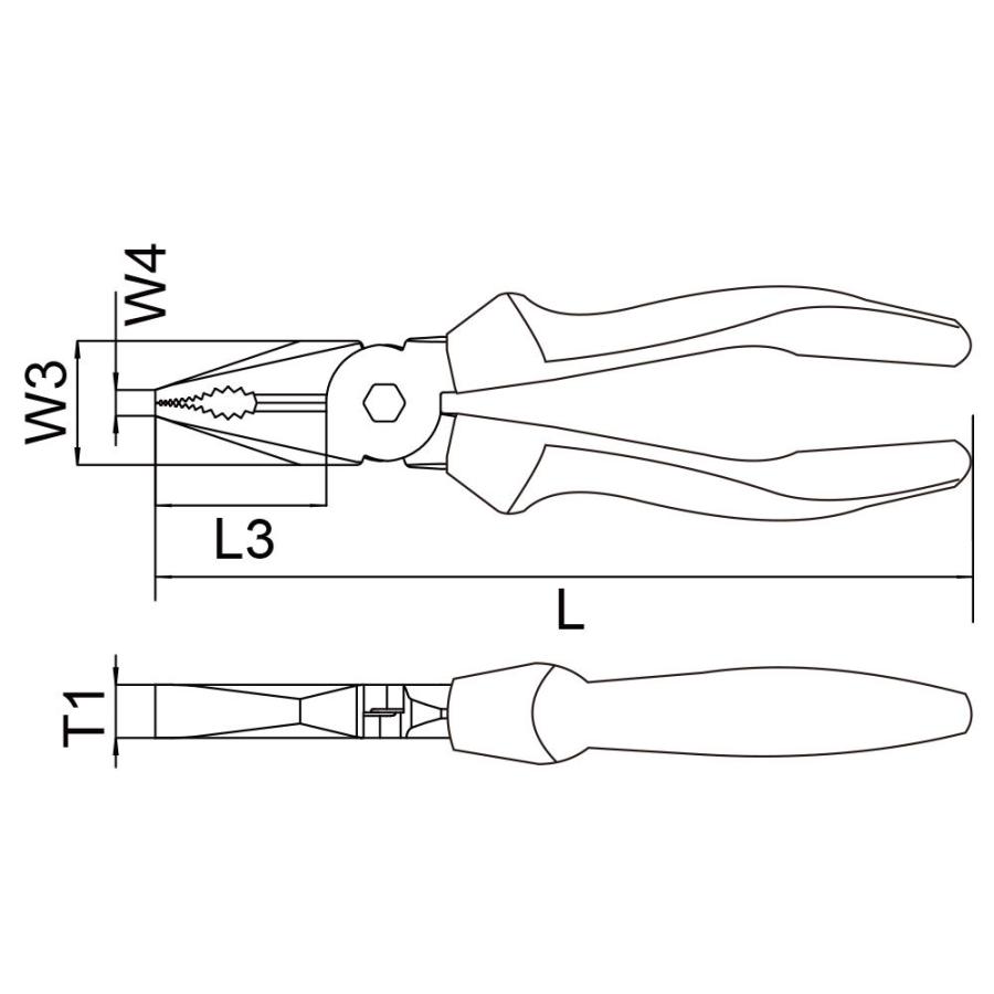WILL ウィル スタンダードペンチ 65/180BL L3:40mm   W3:28mm W4:7mm T1:12mm  切断能力 :銅線:2.8mm 硬線:2.5mm (全長) 180mm (型番:3107457) | WiLL | 01