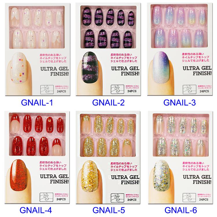 ジェルネイル ネイルチップ 24枚入り！！ トップジェル仕上げ☆gel NAILS 接着剤のいらないワンタッチタイプ 【メール便4個までOK】(GNAIL-1-12)｜primavera84｜02