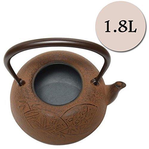 WEB限定】南部鉄器 宝生堂 鉄瓶 姥口松竹梅 1.8L 錆色 700116 食器