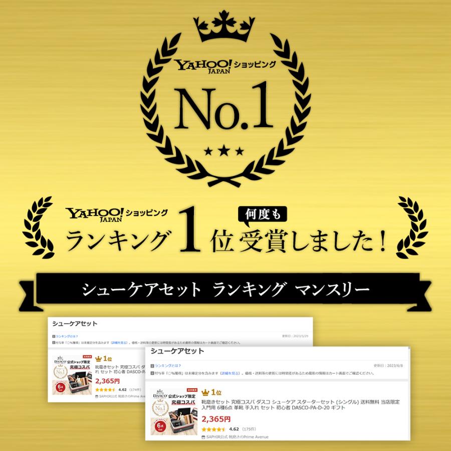 靴磨きセット 究極コスパ ダスコ シューケア スターターセット (シングル)  当店限定 革靴 手入れ セット 靴磨き  クリーナー 初心者 DASCO-PA-D-22H ギフト | DASCO | 11