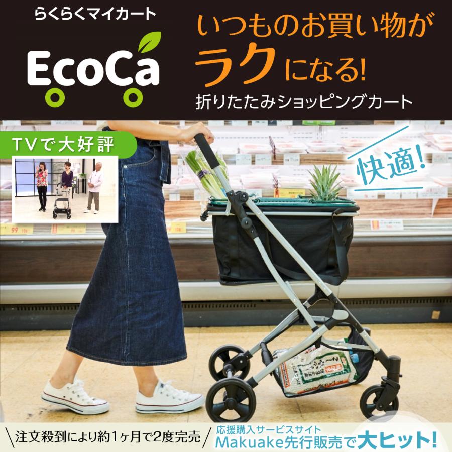 キャリーカート ショッピングカート おしゃれ 4輪 折りたたみ 高齢者  エコカ ecoca 買い物カート 軽量 台車 若者 ＜EC410S＞｜primedirect｜02