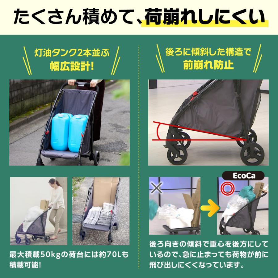 台車 折りたたみ EcoCa エコカ マルチカート（本体＋専用ネット） キャリーカート 軽量 コンパクト 荷崩れ防止 静音 プライムダイレクト｜primedirect｜07