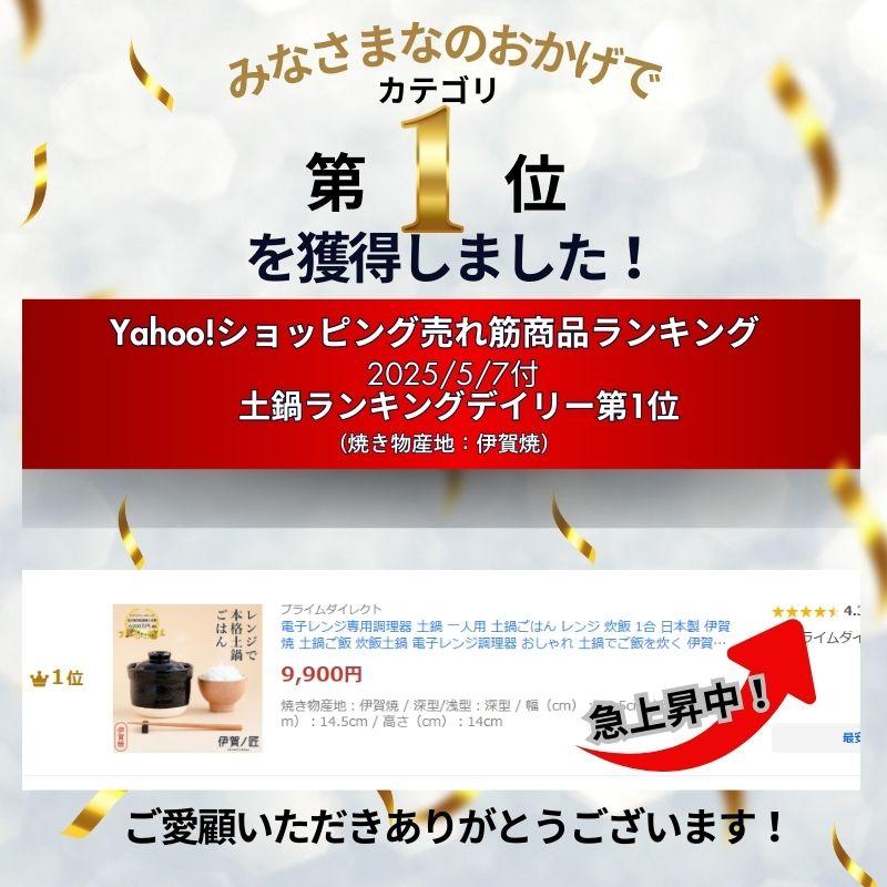 電子レンジ専用調理器 土鍋 一人用 美味しいごはん レンジ 炊飯 1合 日本製 伊賀焼 土鍋ご飯 炊飯土鍋 おしゃれ 土鍋でご飯炊く 伊賀ノ匠 プレゼント＜IG110S＞ | プライムダイレクト | 02
