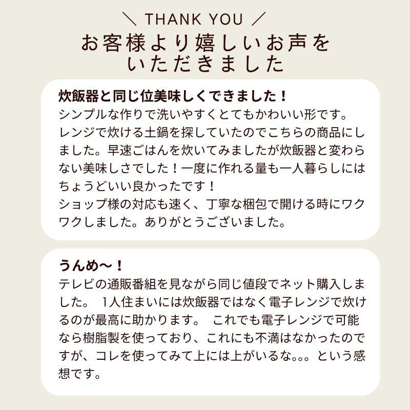 電子レンジ専用調理器 土鍋 一人用 美味しいごはん レンジ 炊飯 1合 日本製 伊賀焼 土鍋ご飯 炊飯土鍋 おしゃれ 土鍋でご飯炊く 伊賀ノ匠 プレゼント＜IG110S＞ | プライムダイレクト | 03