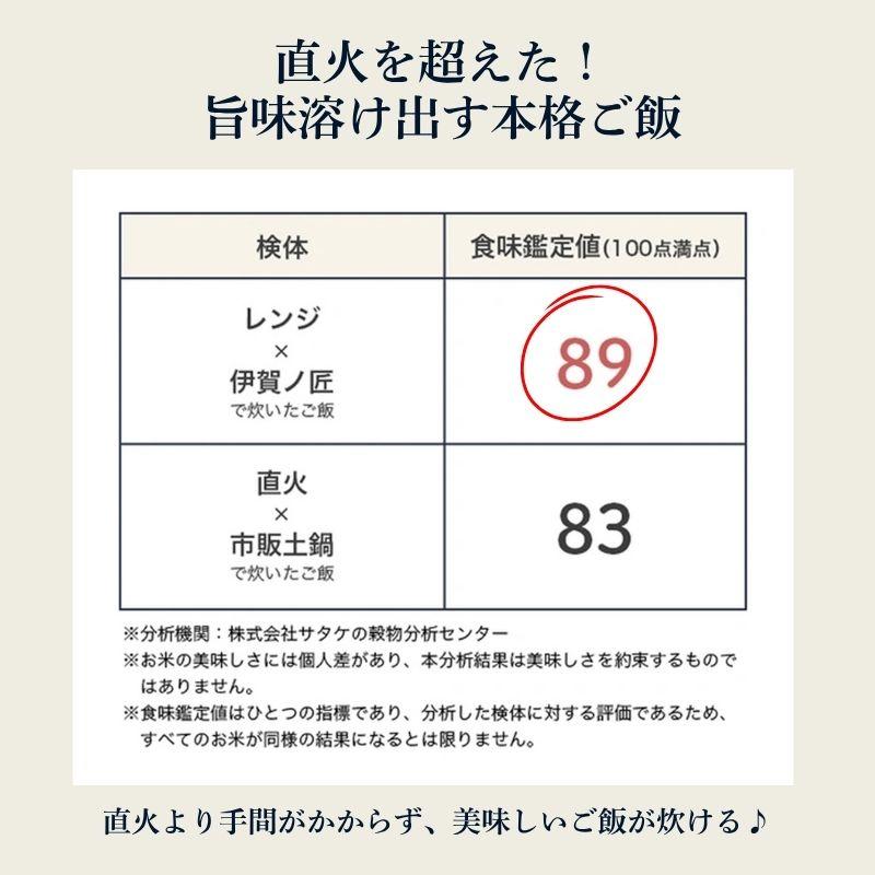 電子レンジ専用調理器 土鍋 一人用 美味しいごはん レンジ 炊飯 1合 日本製 伊賀焼 土鍋ご飯 炊飯土鍋 おしゃれ 土鍋でご飯炊く 伊賀ノ匠 プレゼント＜IG110S＞ | プライムダイレクト | 07