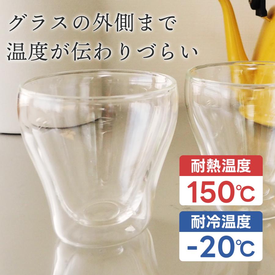 大幅値下げ「耐熱」ダブルウォールグラス 6個セット 220ml 二重グラス