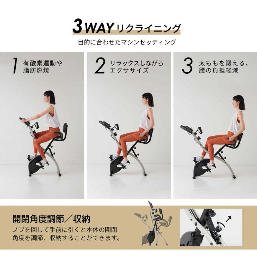 フィットネスバイク 1025 ZBX1025 コンパクト 折りたたみ 静音 負荷16