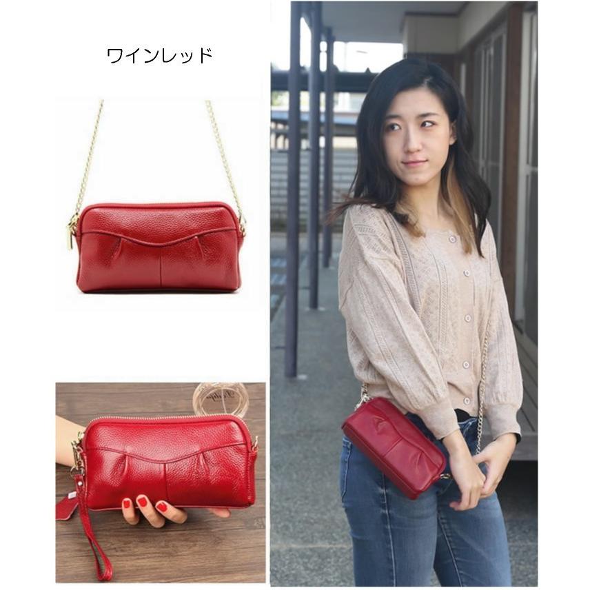 お財布ポシェット 本革 レザークラッチバッグ 送料無料 重さ僅か140g