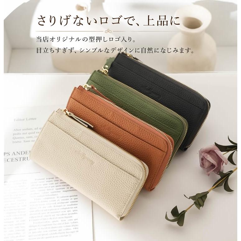 長財布 長財布 レディース 本革 薄型 軽量 約135g 大容量 通帳が入る カード12