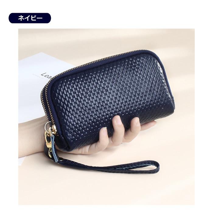 爆買 本革 ポーチ 化粧ポーチ マルチポーチ ダブルファスナー レザー