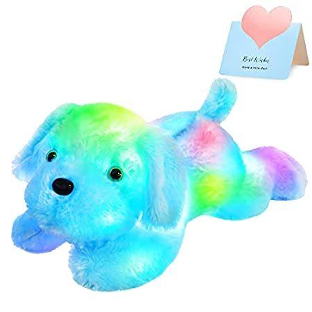 新しい到着 Wewill ナイトライトledぬいぐるみ 可愛い犬ぬいぐるみ 子供玩具ギフト50センチ ブルー 知育玩具 好評発売中 注目ブランド Istx Edu Ec