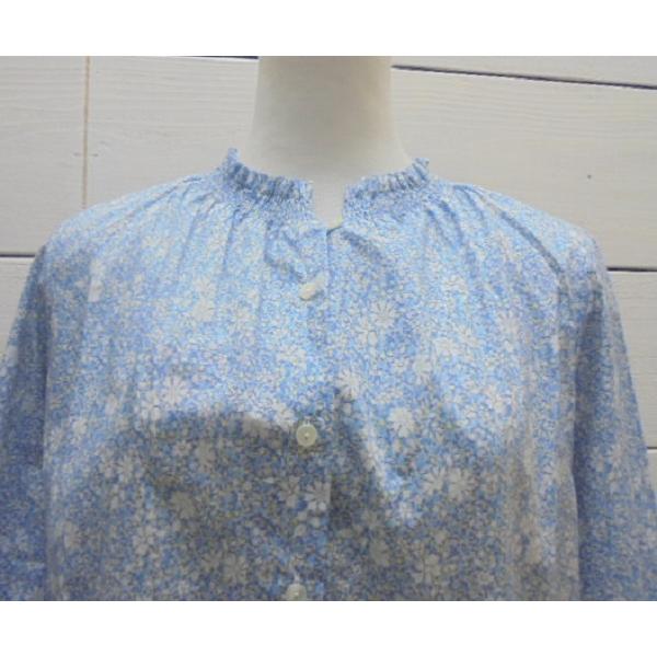 Parkes パークス リバティ Liberty リバティフリルスタンド花柄7分袖 